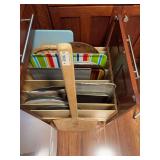 Pizza spatula and baking pans, etc