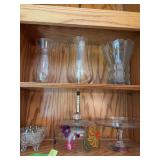 Cake pedestal w dome, vases and S&P shakers