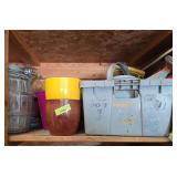 Sprinkling can, counter cracker jar, planters, glass art