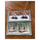 Stereoscope cards The Last Buffalo, First Days Luck