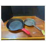 Lodge 13” cast iron skillet and Made in China 10” cast iron skillet