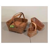 Three Longaberger baskets