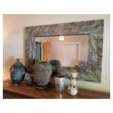 24x36 wall mirror, vases, owls and an urn