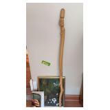Mushroom walking stick, painting and book