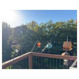 Six porch hangers and supplies in sun room