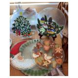 Art glass holiday serving plates