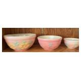 Hull Pottery sun glow pattern nested bowls