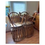 Six oak dining chairs