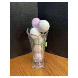 Vase filled w painted real? eggs