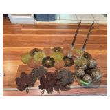 Beaded fall table runner and coordinating decor
