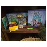 Wizard of Oz items-trivia game, board game, book, ruby slippers, etc