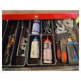 Putty knives, marking chaulk, chain wrench, nut drivers