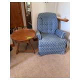 Mastercraft padded rocking arm chair and Haywood Wakefield 24R x 21H table