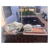 King Size Comforter, 4 room darkening curtains, reading lamp, candle warmer, cutting board and more