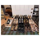 14 pair women’s dress shoes-sizes range from 6-8