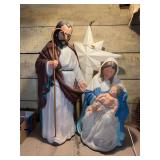 3pc Nativity blow mold group w star Joseph is approx 36” tall Joseph has no light