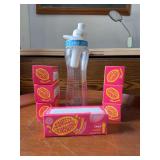 Cirkul bottle and 7 pink lemonade flavor cartridges
