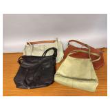 Four leather purses-2 American, 1 Sak and 1 Eddie Bauer