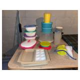 Tupperware of all sorts and a Rubbermaid storage container