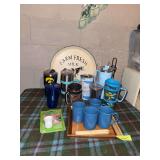 Drinking apparatus of all types, sushi tray, paper towel holder, handled serving tray and Keurig cup cleaner