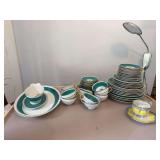 Several pieces Royal Bayreuth hand painted china and a right handed mustache cup with saucer This is not a complete set of china
