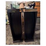 Pair of matched black media shelves 8D x 15L x 43H