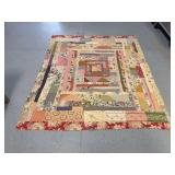 68x78 very old quilt w floral patterns