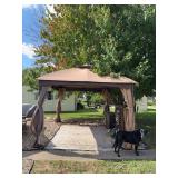Approx 10’ x 12’ gazebo with fan New screens in last year, ceiling has been patched Condition of sidewalls unknown . PICKUP IN MARTELLE, WILL BE ARRANGED WITH SELLER AT DIFFERENT DATE