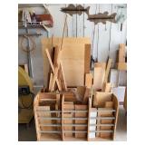 Rolling wood rack and misc materials