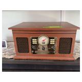 Modern cassette/CD/album/radio player Hinges need fixed on back