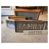 Various pieces of wall art