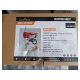 ELECTRIC HOIST	landhero		LDH-PA200	"Lift the load: Single rope: 220lbs/100kg; Double rope: 440lbs/200kg Wire rope length: 472” in Power cord: 78.7” in Handle cable: 157.5’ in Control mode: wired
