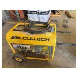 McCulloch F6000MK Portable Generator 11HP gas engine w/cord #10 runs but leaks gas