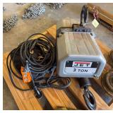 Jet 3ton Electric hoist Model 3SS-1C, 1.75 hp, Single phase w cords etc...