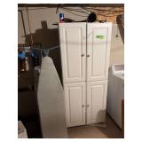 16D x 30L x 72H four door cabinet and contents shown, plus ironing board!