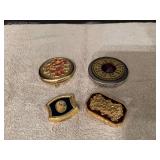 Compacts and two Estee Lauder solid perfume compacts