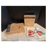 Pampered Chef cookie press, apple peeler and cookbooks