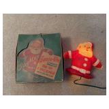 Santa-Glo illuminated unbreakable tree top & wall plaque in original box
