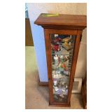 6x11x35H small curio cabinet with various tchotchkes