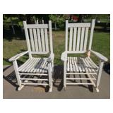 Pair of wood porch rockers
