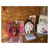 Barbies, Baby Giggles, Tynie David doll, June & Julie and porcelain CPK look alike doll??