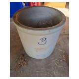 3 gallon Redwing crock w/ hairline cracks and glass beads