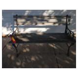 Cast iron and wood slat park bench