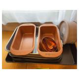 Variety of baking sheets and heart cookie cutters