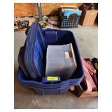 Four totes w lids
