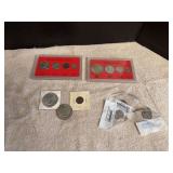 1922 Peace silver dollar, 1971 Eisenhower dollar, 1896 Indian head penny, 3 state quarters, Peace Series and Presidential Series