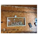 47x23 hand painted window panes, Love verse and clock