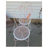 2 pink ice cream parlor style chairs