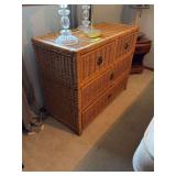 18D x 40L x 31H wicker 4 drawer dresser