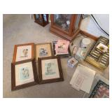 Bessie Pease Gutmann items includes cross stitch, bank, tin, coffee cup, pictures and BPG Gold Ornament Collection